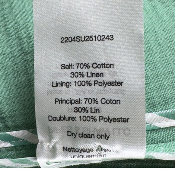 Veronica Beard Blazer Jacket Cotton Linen Green Agate Emsley Double Breasted US6 - Picture 11 of 11